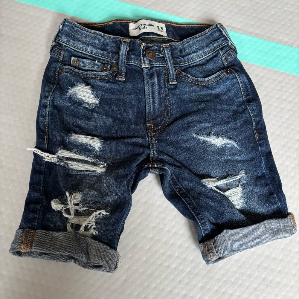 Distressed Boys Abercrombie Denim Shorts